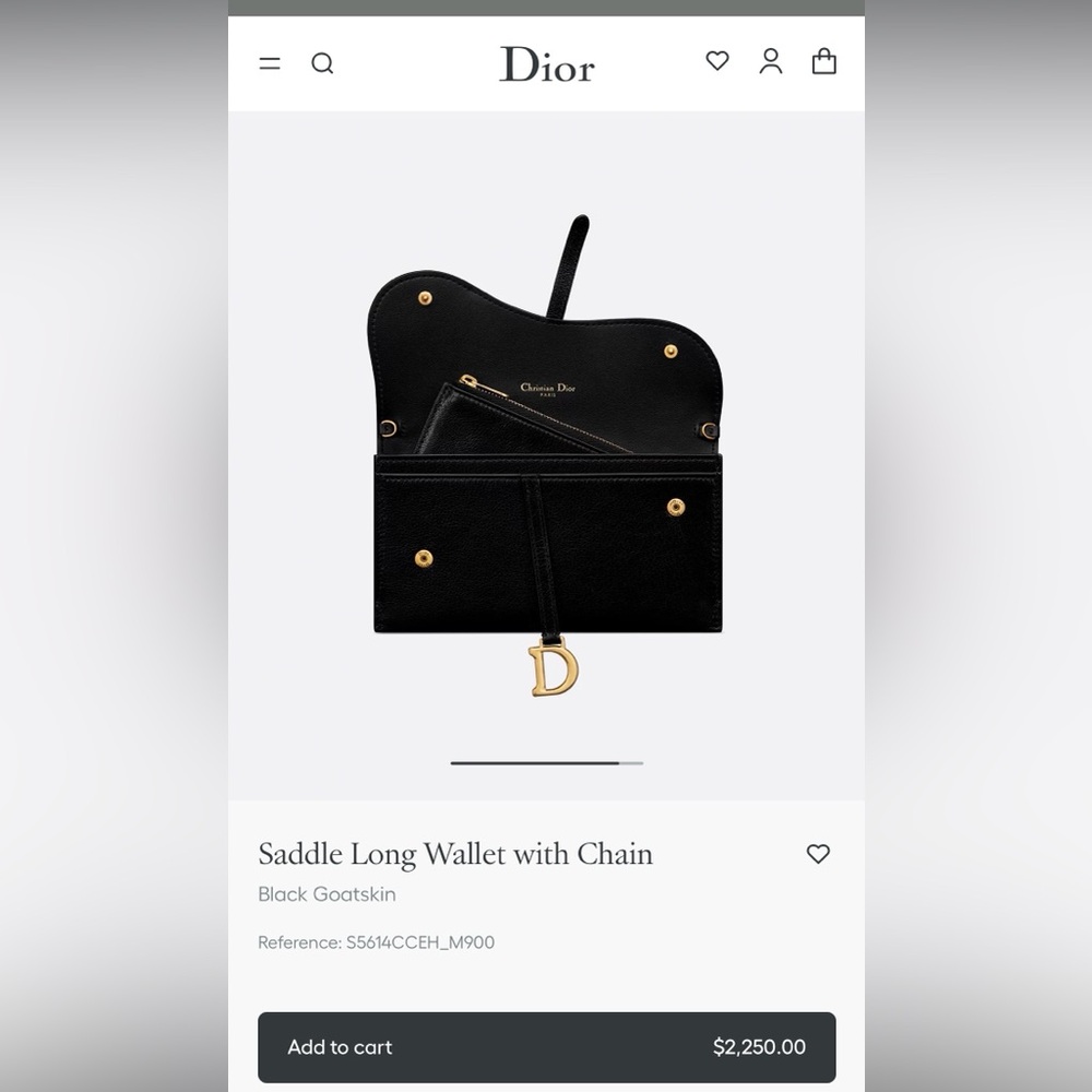 Dior wallet on chain (Authentic) w/ receipt - Picture 9 of 9